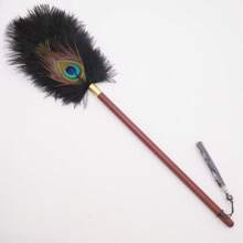 28-47cm künstliche Feder mit Nussholzgriff Staubwedel, mit Quasten Haushalts Staub Wischer Bürste Griff Entfernung und Reinigungsornament, antistatisch Entfernungs Duster Fellendreinigungsutensilien