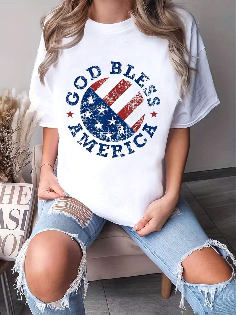 God Bless America Flag 4th Of July Independence Day T-Shirt