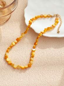 1/2/3/6/9pcs Multi-Color Natural Shell Asymmetrical Stone Sea Star Necklace Bracelet Set, Suitable For Women Spring/Summer Daily, Beach, Holiday & Casual Wear