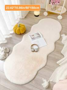 1pc Faux Rabbit Fur Wavy Soft Fluffy Warm Cozy Rug, Comfortable Home Decor Carpet Suitable For Bedroom, Living Room, Sofa, Coffee Table, Dressing Room, Tatami Room And Other Areas,Fall Decor,Autumn Decor,Room Decor