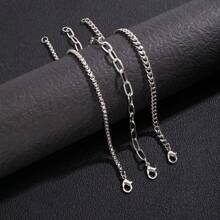 6pcs Minimalist Stainless Steel High Quality Men's Bracelet Set, Cuban Chain 3:1 Chain Unisex Daily Wear, Best Gift, Non-Fading, Non-Allergic