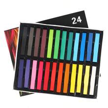 12/24 Colors Pastel Chalk Set, Disposable Hair Chalk Sticks, Colored Wax Crayons, Chalkboard Writing Chalk. The Chalk May Break During Transportation, But It Does Not Affect The Usage.