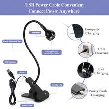 Smart Sensor U V Nail Lamp: Gooseneck 12W U V Light For Gel Nails 3S Flash Curing Gel U V Light 3 Timer 360 °   Adjustable Rechargeable 6H Battery Life LED Display Flash Cure Lamp