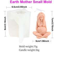1 件 2.75/4.33 英寸 3D 地球母亲蜡烛模具 DIY 月亮母亲森林女神盖亚女神蜡烛硅胶模具,树脂石膏雕像蜡烛制作工具家居装饰手工艺品礼物 - 白色 - 查看 11