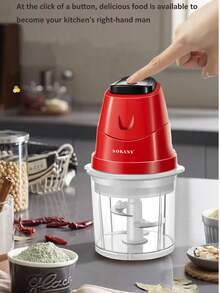 SOKANY 多功能迷你食品电动蒜蓉机，便携式不锈钢电动切肉机，蔬菜切丝机，适用于辣椒、坚果和肉类的研磨机，电动切丝机，蔬菜、辣椒和肉类研磨机，食物粉碎机，双速重型肉类、蔬菜、食物切丝机，易于清洁的设计，厨房小工具，操作简单，快速见效 - 查看 4