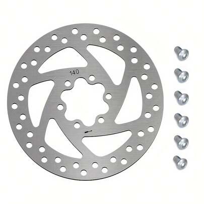 140mm Brake Disc Compatible With Ninebot F20 F30 F40, KUGOO M4, Electric Scooters, 1pc Brake Disc + 6pcs Screws, 140mm Disc Brake, Stainless Steel Disc