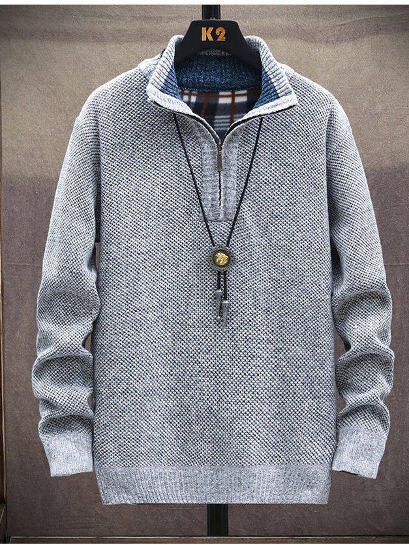 قميص بولو سليم فيت بياقة سحاب، كنزة كاجوال بأكمام...