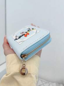 THE POWERPUFF GIRLS Minimalist Cute Cartoon Police Woman Zipper Short Wallet Small Compact Card Holder Coin Purse Fashionable Unisex For Women Wallet Mini Wallet Purse Wallet Small Wallet Cute Wallet