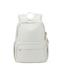 44*32*14 女士笔记本电脑背包，绗缝经典 14/15.6 英寸笔记本电脑包，带笔记本电脑隔层，适合工作旅行，防水轻便休闲背包学院书包，带 USB 充电端口，适合女性，时尚背包学校背包，适合女孩，多色可选