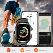 Eytlptoc 1.83 Inch Full Touch Smart Watch, For Men & Women, USB Charging, Wireless Calling & Message Reminder, Pedometer, Multiple Sport Modes Outdoor Fitness Watch, Exercise Tracking, Email Display, Activity Tracking, Positioning Navigation, Remote Camera/Music Control, Multi-APP Notification, Large Display, Compatible With Android & IOS