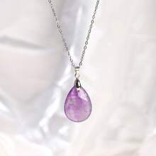 1 pièce Collier pendentif goutte d'eau en pierre naturelle, quartz cristal agate howlite malachite pour la fabrication de bijoux DIY et accessoires