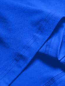 Men's T-Shirt, Classic Graphic T-Shirt, Soft And Comfortable T-Shirts For Men, Script Logo, 180g, 100% Cotton - 藍色 - 查看 3