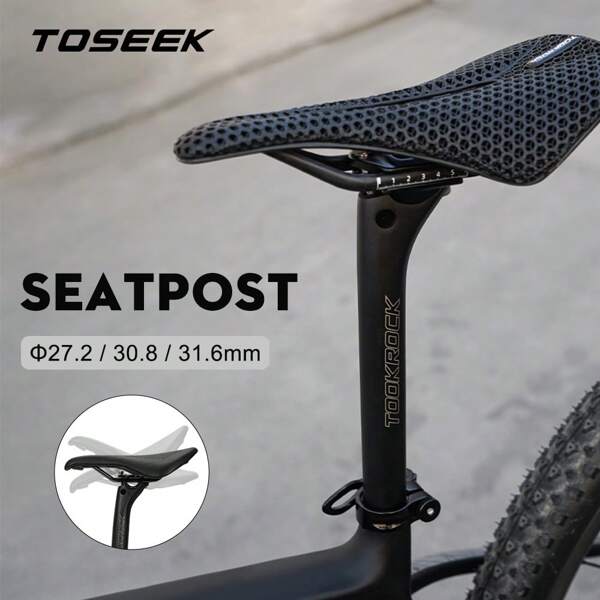 TOSEEK TOOKROCK Carbon Seatpost 27.2 30.9 31.6mm Length 400mm Matte Black MTB Road Bike Seat Post Seat Tube Bicycle Parts MTB Carbon Canoe