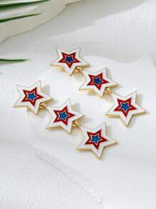 1 Pair Exaggerated Fashion Oil Drip Star Shaped Long Women Pendant Earrings, Versatile For Everyday Wear
