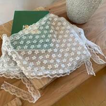 Women Bandana [Boho Chic Headscarf] Vintage White French Lace Floral Headscarf For Women | Machine Washable, Boho Chic Style, Everyday Hair Accessory, Vacation