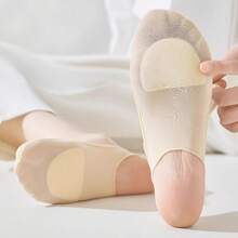 2 pares de calcetines invisibles con agarre de media palma, cómodos y transpirables, calcetines de tobillo con cojín de esponja gruesa, calcetines invisibles con perforaciones, antideslizantes y amortiguadores de impactos para zapatos de mujer