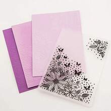 A6 Plastic Embossed File Folder, Floral & Butterfly Design With 3D Texture, Butterfly Theme Mold Decor, Office Supplies Accessory, Durable Plastic Handcraft Tool