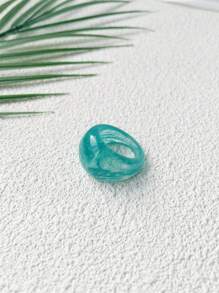 1pc Retro Minimalist Resin Ring, Fashion & High-Quality, Suitable For Daily Wear