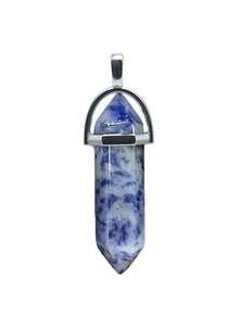 10 PIEZAS Colgantes de piedra natural, ágatas, cristal de cuarzo y fluorita hexagonal para hacer collares y joyas, accesorios para manualidades