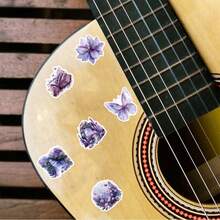 100 张/包可爱迷人的白色和紫色浪漫花园复古美学贴纸，可爱的卡通趣味美学贴纸包，适用于剪贴簿、自粘文具、信封、吉他、乐器装饰、青年派对、奖项、激励、新年、冬季 - 白色 - 查看 8