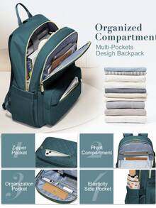 44*32*14 女士笔记本电脑背包，绗缝耐用经典 14/15.6 英寸笔记本电脑包，适合工作旅行，带笔记本电脑隔层，防水轻便休闲背包学院书包，带 USB 充电端口，男女皆宜，时尚背包学校背包，适合女孩，多色可选