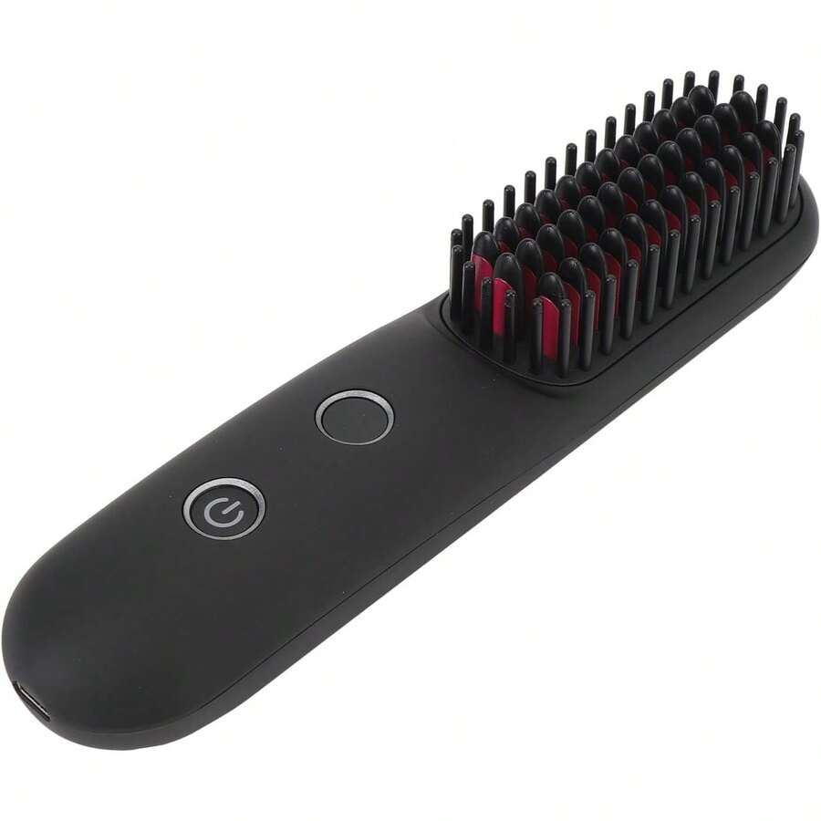 ¡RecomendadoCepillo Alisador de Pelo Inalámbrico Portátil con Pantalla LED de Temperatura, Cepillo Alisador de Pelo Inalámbrico de Iones Negativos con Pinza para el Pelo, Cable Tipo C, Bolsa¡Top de Temporada - 1 - Ver 1