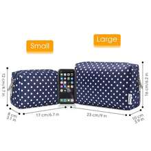 Narwey Cute Makeup Bag Travel Cosmetic Bag Organizer Toiletry Bag Make Up Bags With Compartments For Women Girls (Large, Polka Dot) - Polka Dot - View 2
