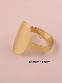 1 anel oval de aço inoxidável dourado