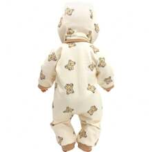 Combinaison avec capuche de 43 cm pour poupée, imprimé animal mignon, convient aux poupées nouveau-nées de 17 à 18 pouces. Vêtements et accessoires pour poupées, poupée non incluse