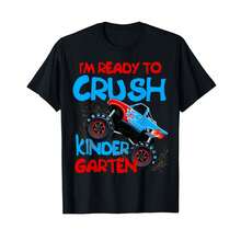 Camiseta con diseño de monster truck para el primer día de preescolar para niños, regalos para bebés - Negro - Ver 1