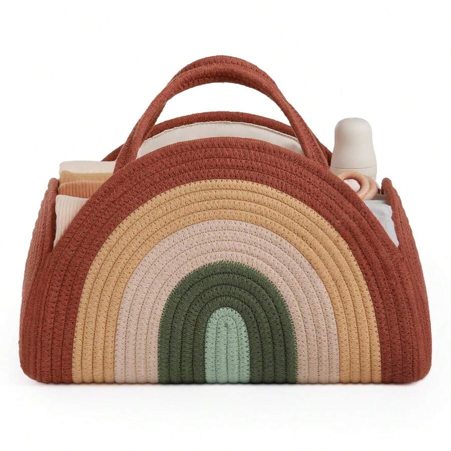 Baby Diaper Caddy Basket, Sturdy Diaper Caddy Organizer, Large Baby Shower Caddy For Newborn Boys And Girls, Gift For Baby Shower List, Newborn Essentials Basket