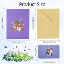 Thiệp chúc mừng Ngày của Mẹ/Sinh nhật 3D hình hoa cúc và bướm, Thiệp chúc mừng sinh nhật (Dành cho con gái, chị gái, bạn bè, vợ, dì, bà), Thiệp sinh nhật cho phụ nữ trưởng thành, Thiệp sinh nhật cho mẹ, Đồ dùng học tập, Mùa tựu trường - nhiều màu - Xem 2
