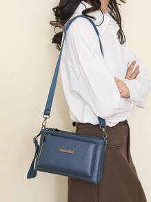 Bolso de hombro multiusos de color liso para mujer, bolso bandolera impermeable para uso empresarial y casual, bolso mensajero para la escuela y el trabajo, maletín negro para uso diario, bolso de viaje con múltiples compartimentos, regalo ideal para las vacaciones