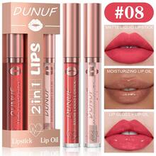 DUNUF Lip Gloss Lip Oil Set 2 Pieces Set Not Easy To Stick Cup Matte Lip Gloss Set Waterproof Long-Lasting Non-Fading Moisturizing - Multicolor - View 13