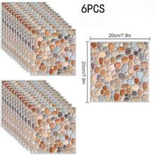 12 piezas de pegatinas de baldosas de piedra 3D autoadhesivas y extraíbles, adecuadas para cocina, baño, sala de estar, dormitorio, papel tapiz de pared, piso, fácil de instalar, 12 piezas/6 piezas, decoración de habitación, decoración de pared, pegatinas de pared, pegatina de pared
