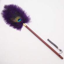 28-47cm künstliche Feder mit Nussholzgriff Staubwedel, mit Quasten Haushalts Staub Wischer Bürste Griff Entfernung und Reinigungsornament, antistatisch Entfernungs Duster Fellendreinigungsutensilien