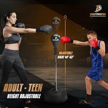 Punching Bag With Stand, Boxing Bag Teens & Adults - Height Adjustable - Speed Bag Training, Boxing Equipment, Stress Relief & Fitness - Pro - View 2