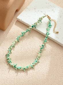 1/2/3/6/9pcs Multi-Color Natural Shell Asymmetrical Stone Sea Star Necklace Bracelet Set, Suitable For Women Spring/Summer Daily, Beach, Holiday & Casual Wear