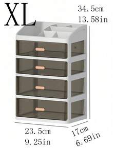 1 件大容量化妆收纳盒，带抽屉，防尘化妆品收纳盒，适用于梳妆台、浴室、卧室、客厅，多功能护肤品和刷子架，节省空间的设计，适合节日礼物，非常适合日常美容，现代风格，方便取用，保持台面整洁，适用于口红、粉底、调色板、精华液、乳液、珠宝、配饰，非常适合返校、圣诞节、感恩节、新年、生日、乔迁、女士、青少年、女孩 - 黑色 - 查看 7