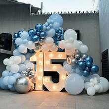 25/35/50pcs Blue & Silver Balloon Set, 10-Inch Navy Blue And Silver Balloons With Assorted Confetti, Suitable For Wedding, Birthday, Anniversary, Graduation Party - Multipurpose Indoor Celebration Decorations, Birthday Balloons - Multicolor - View 6