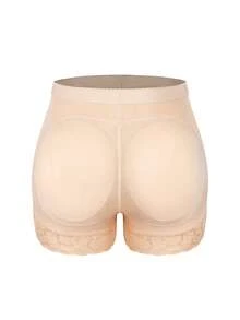 Women's Padded Butt Lifter Panties Tummy Control Shapewear Boyshorts Hip Pads Enhancer Shorts Lace Underwear Slimming Body Shaper Push Up Bottoms - 米色 - 查看 9