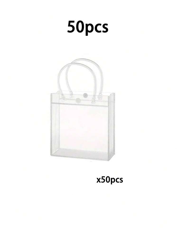 50/20/10/1 pieza Bolsas de regalo transparentes reutilizables, bolsas de tote para bodas, bolsos minimalistas, bolsas de regalo elegantes, bolsas para obsequios de fiestas, adecuadas para bodas, despedidas de soltera, aniversarios, cumpleaños, fiestas de adolescentes y fiestas temáticas - Multicolor - Añade 12