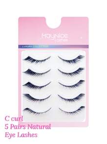 Natural Look Fake Eyelashes False Eye Lashes DailyStrip Cross Clear Band Wholesale Lashes InvisibleThin Band Cute Lash For Wedding Daily Work EyeMakeup 5 Pairs