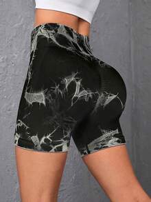 Bộ 4 quần short yoga nữ không đường may, nhuộm màu tie-dye, đa năng cho leo núi ngoài trời, mặc hàng ngày, tập gym, tập thể dục, thể thao mùa hè. - Nhiều màu - Xem 2