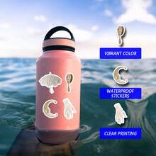 100 张/包可爱迷人的白色和紫色浪漫花园复古美学贴纸，可爱的卡通趣味美学贴纸包，适用于剪贴簿、自粘文具、信封、吉他、乐器装饰、青年派对、奖项、激励、新年、冬季 - 白色 - 查看 10