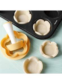 2 Stücke, Blumen Tortenheber und Tart-Tamper Set - ideal zum Backen von Tartes, Keksen und Keksn - Küchengeräte und Zubehör