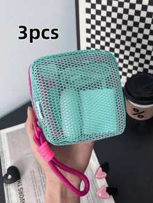 1个迷你马卡龙色清新时尚高品质多功能透明网袋,可爱钱包式收纳包,便携式化妆包,带拉链的纸巾袋,女性卫生用品收纳袋,可装口红、迷你化妆刷、护肤品、蓝牙耳机、零钱、小物件等,是圣诞礼物的理想之选,适合居家、旅行、度假和上学使用,可用作化妆包、护肤包、洗漱包、收纳袋。 - 彩色 - 查看 25