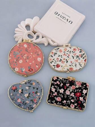 مرآة تجميل صغيرة قابلة للطي قابلة للحمل، بتصميم قابل للطي، بنمط أزهار قديم، مرآة طي مزدوجة الجانب عالية الدقة، مرآة تجميل، مرآة تنظيف، مرآة جيب، هدايا أعياد الميلاد والتخرج، مطبوعات أزهار عتيقة مزدوجة الجانب قابلة للطي، مرآة تجميل بشكل قلب مزخرف، هدايا أفضل للأعياد والتخرج والسفر والاحتياجات السفر، اكسسوارات السفر، عطلات صيفية، عودة إلى المدرسة