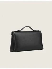 Bolso de mano/bandolera/bolso de hombro minimalista de estilo 2025, bolsa para el almuerzo con diseño de grano de lichis, bolso negro pequeño para el verano