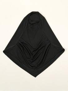 1 Stück einfarbige Frauenkopfbedeckung, modisch vielseitig bequemer Polyester Plissee Kopftuch, praktisches Kopftuch, Tudong, sofort lange Khimar Hijab, geeignet für den täglichen Gebrauch, alle Jahreszeiten